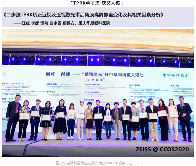 热烈祝贺重庆以诚为本赢在诚信9001汪红院长团队文稿入围“中华眼科杂志蔡司屈光杯”中华眼科征文活动并获TPRK单项奖!1.png